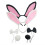 Easter Costume Set: Bunny Ears Headband Ponytail Bow Tie 3 5