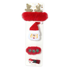 Children's Christmas hairpin set with Santa hat snowman elk