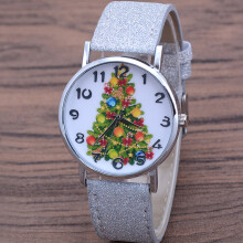 Women's Quartz Watch with Bright Leather Strap