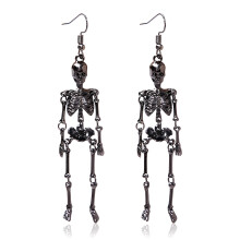 Stainless Steel Skull Stud Earrings Barbell Drop Gothic Punk