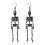 Stainless Steel Skull Stud Earrings Barbell Drop Gothic Punk 1