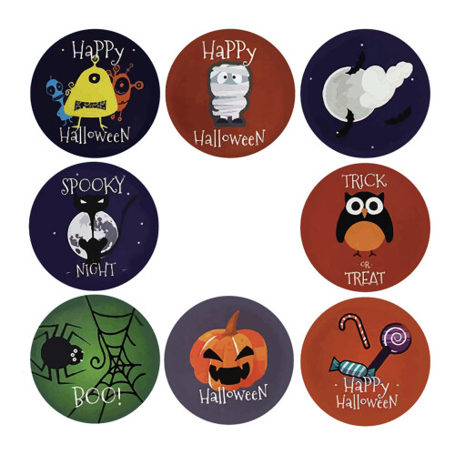 Halloween Sticker Rolls Round 500 Pieces 2