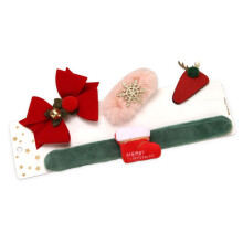 Children's Hair Clip Set with Santa Hat Snowman Elk Design