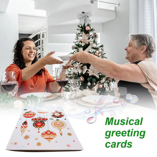Christmas Music Card Pattern Beautiful 3D Greeting Card 1