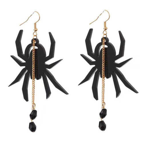 Halloween Acrylic Stud Earrings Black Spider Ghost Skull