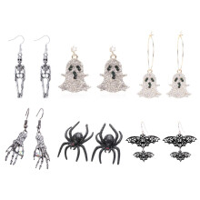 Halloween Stud Earrings Ghost Bat Spider Skull