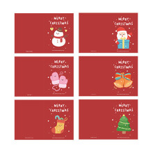 Merry Christmas Greeting Cards Pack of 6 with Brown