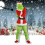 Grinch Costume with Green Fur Mask 2