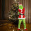 Grinch Costume with Green Fur Mask 3