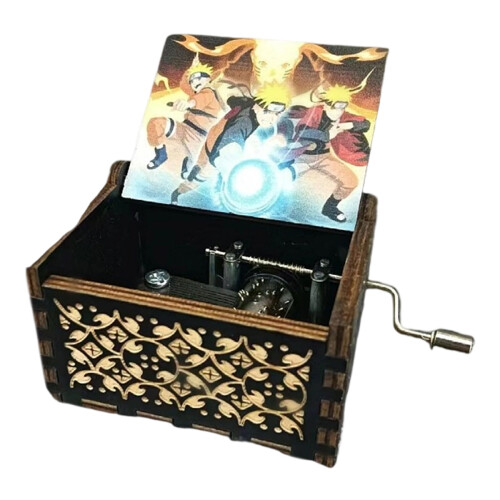 Wooden Music Box with Classical Carving Decoration