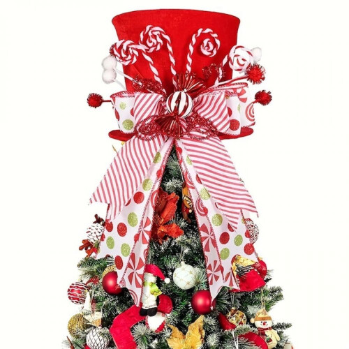 Christmas tea topper mint bow hat 28x27x6 cm