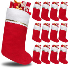 Felt Christmas Stockings Red White 12 Pack 17 Inches