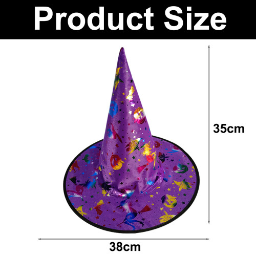 Gold Halloween Witch Hats 4pcs 1