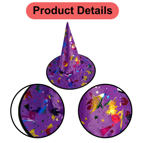 Gold Halloween Witch Hats 4pcs 2