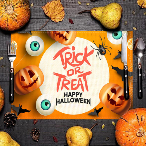 Halloween Skull Placemats Rectangle 4 pcs 12x18 inch 2