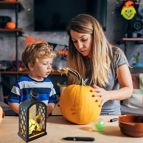 Halloween Lanterns Orange LED Candles 1 Pack 2