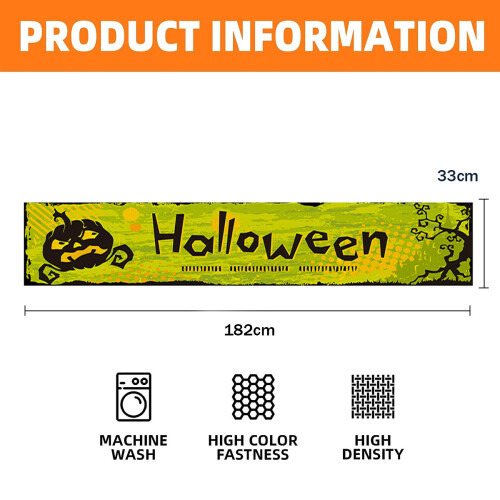 Halloween Table Runner Witch Cat Pumpkin Design Rectangle 1