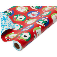 Christmas Wrapping Paper Reversible Jumbo Roll Santa