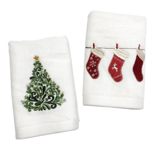Christmas Hand Towels Pure Cotton 3PCS