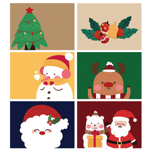 Christmas Card Cartoon Design with Blessing Message