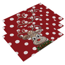 Christmas Linen Placemats Heat and Stain Resistant
