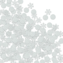 Snowflake Confetti Round White 100 pcs