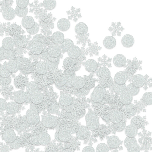 Snowflake Confetti Round White 100 pcs