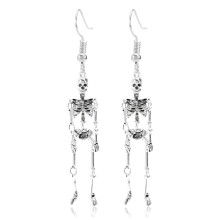 Stainless Steel Skull Stud Earrings Barbell Drop Gothic Punk