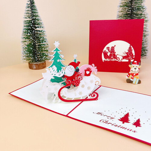3D Christmas Greeting Card with Tree Design 2