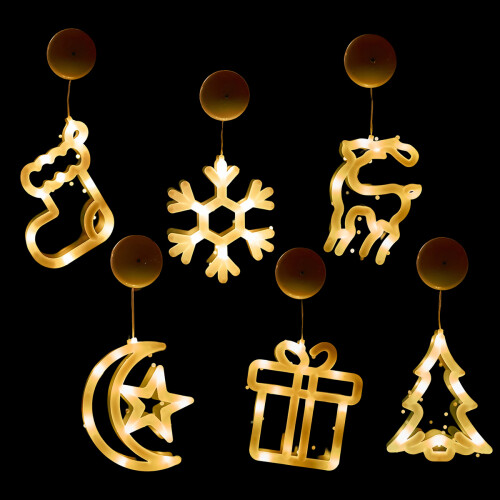 LED Christmas Window Lights Silhouette Bell Tree Reindeer