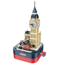 Building Blocks Music Box Ornament Street Scene Christmas