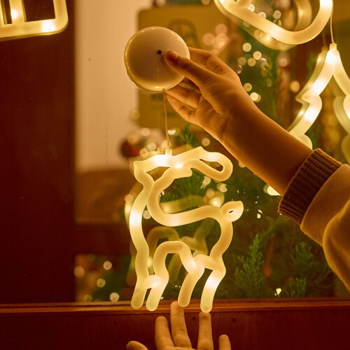 LED Christmas Window Lights Silhouette Bell Tree Reindeer 1