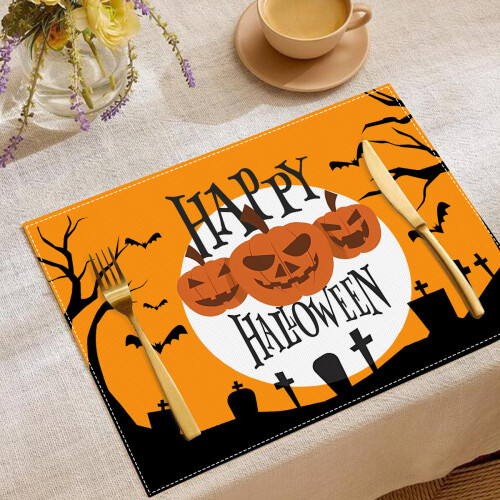 Halloween Washable Napkins Set Witch Pumpkin 4 2