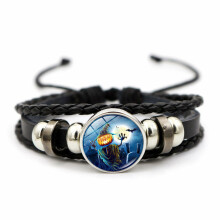 Christmas Card Knitted Leather Bracelets