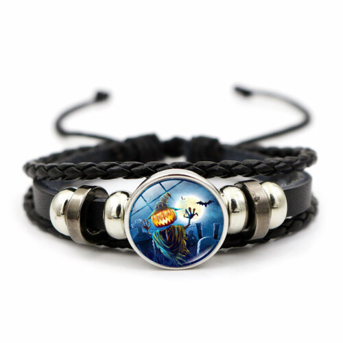 Christmas Card Knitted Leather Bracelets