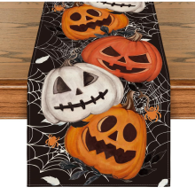 Halloween Pumpkin Table Topper 13 x 72 inches