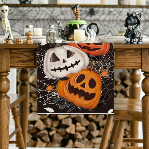 Halloween Pumpkin Table Topper 13 x 72 inches 1