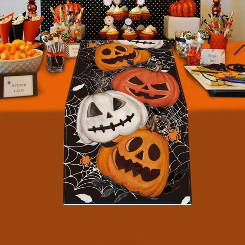 Halloween Pumpkin Table Topper 13 x 72 inches 2