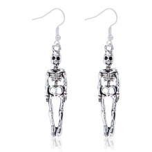 Stainless Steel Skull Stud Earrings Barbell Drop