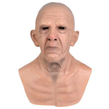 Old Man Face Mask Durable Bald Halloween Headwear