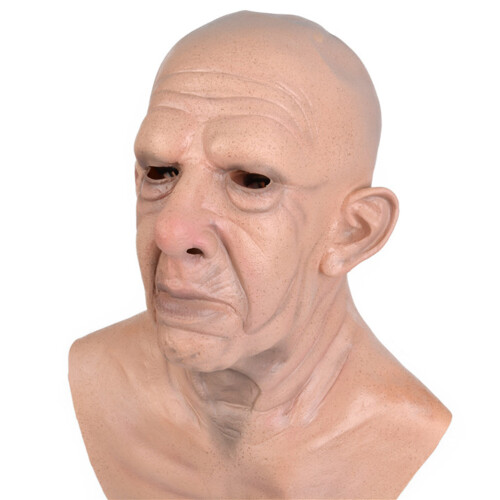 Old Man Face Mask Durable Bald Masquerade Mask for Halloween 2