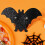 Halloween Ghost Bat Brooch with Pumpkin 1pc 3