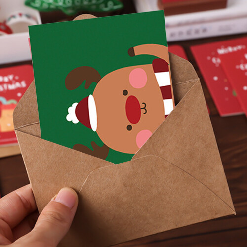 Christmas Card Cartoon Design with Blessing Message 2