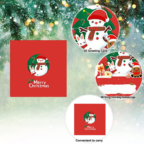 Christmas 3D Greeting Card Simple Foldable 2