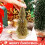 Gold Artificial Christmas Tree with Wooden Base 5