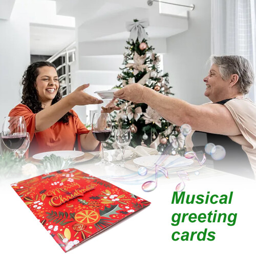 Christmas Music Card Pattern Beautiful 3D Greeting Card 1