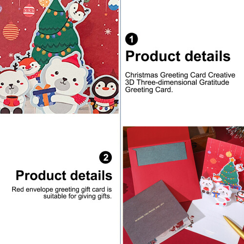Christmas Card 3D Gratitude Greeting for Teacher 2