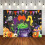 Halloween Backdrop Scary Pumpkin Purple 71x43 Inch 1