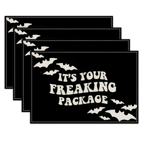 Halloween Placemats Set 12x18 Inch Washable 4-Pack