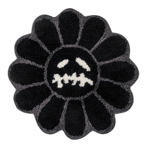 Halloween Bath Mat Gothic Smiling Ghost Cartoon Skull